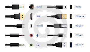 Computer Ports Connectors Set