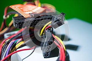 Computer Power Suply Unit With Cables Top View