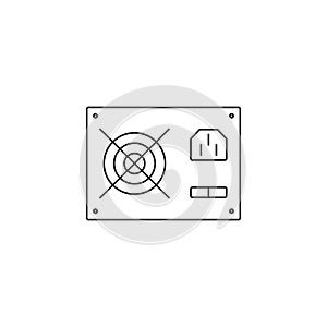 Computer Power supply icon outline or line style vector illustration
