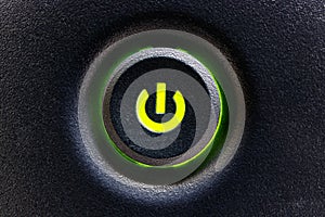 Computer Power Switch or Button with Green Highlight I