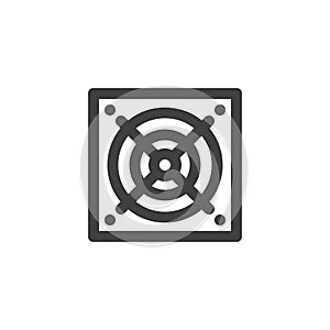 Computer power unit cooler line icon