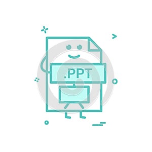 Computer ppt file format type icon vector design