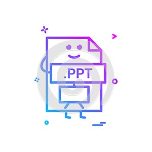 Computer ppt file format type icon vector design