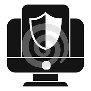 Computer privacy icon simple vector. Data protect