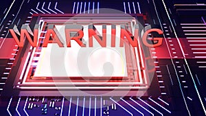 Computer processing work Notify a security alarm error.computer system notification,Warning System hacked