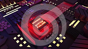 Computer processing work Notify a security alarm.computer system notification,Warning System failed
