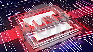 Computer processing work Notify a security alarm.computer system notification,Warning System failed,3d rendering