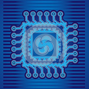 Computer processor board abstract background vector image
