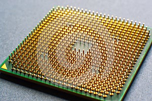 Computer processor chip on black background