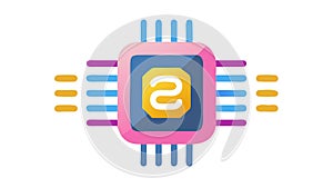 Computer Processor Chip Icon Vector, vector design Generative AI
