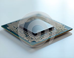 Computer Processor Chip Isolated on White Background