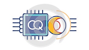 Computer Processor Chip Technology Vector Icon, vector design Generative AI