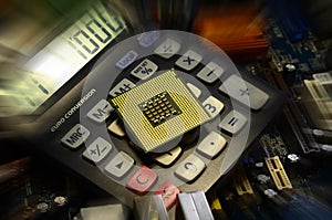 Computer processor close up.