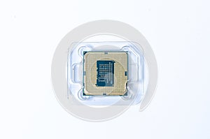 Computer processor CPU Central processing unit microchip isolated on white background
