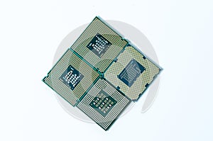 Computer processor CPU Central processing unit microchip isolated on white background