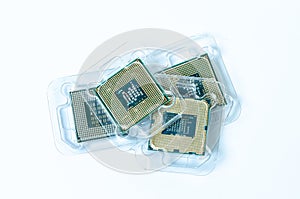 Computer processor CPU Central processing unit microchip isolated on white background