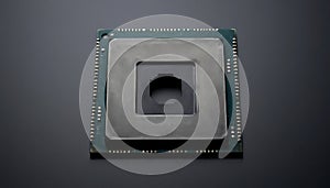 Computer Processor (CPU) Chip on Dark Background