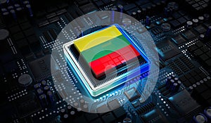 Computer processor with flag of Lituania
