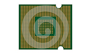 Computer processor icon. Outline computer processor vector icon for web design isolated on white background