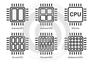 Computer Processor Icon Set