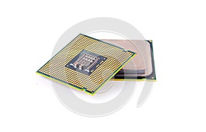 Computer processor isolated on white background