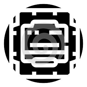 Computer processor microchip hardware electronics technology icon