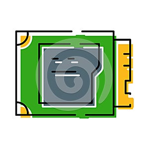 Computer processor microchip hardware technology icon