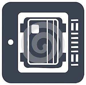 Computer Processor Microchip Hardware Vector Glyph Icon Illustration for Technology and Computing