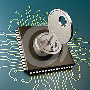 Computer Processor Security Concept