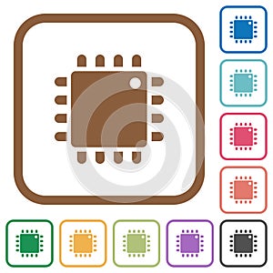 Computer processor simple icons
