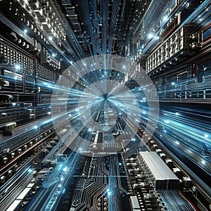 Computer processor is transferring data with light speed connections