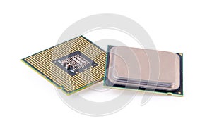 Computer processor on white background