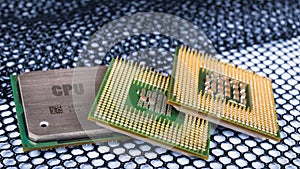 Computer processors on hexagonal textured mesh