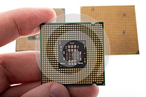 computer processors on white background