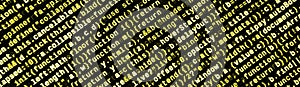Computer program preview. Programming code typing. Information technology website coding standards for web design