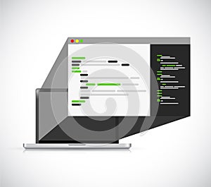 computer programing 3d browser icon illustration