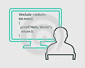 Computer Programmer line Icon