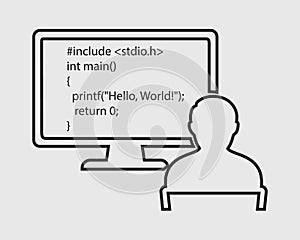 Computer Programmer line Icon