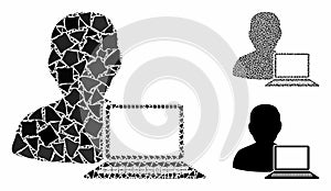 Computer programmer Mosaic Icon of Rough Items