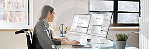 Computer Programmer Writing Program Code On Computer