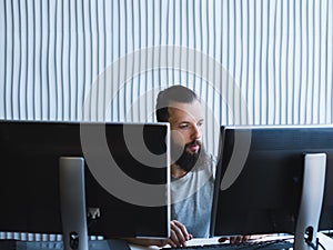 Computer programming software developer office