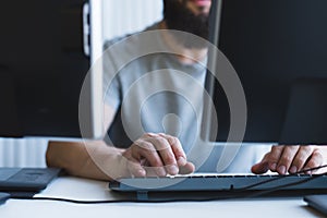 Computer programming software developer office