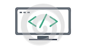 Computer Programming Icon, Software Development and Coding, vector design Generative AI