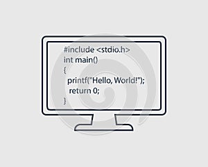Computer Programming Language line Icon.