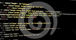 Computer programming source code.Abstract computer script source code background.Html code developing a screen.Web or application