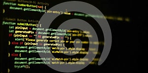 Computer programming source code.Abstract computer script source code background.Html code developing a screen.Web or application