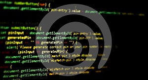 Computer programming source code.Abstract computer script source code background.Html code developing a screen.Web or application