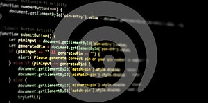 Computer programming source code.Abstract computer script source code background.Html code developing a screen.Web or application