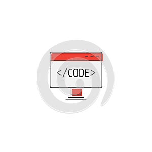 Computer Programming vector icon symbol isolated on white background