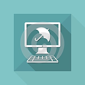 Computer protection - Vector web icon